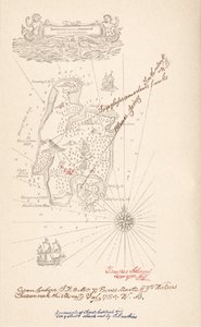 Mapa de la Isla del Tesoro, de La Isla del Tesoro por Robert Louis Stevenson, pub. 1883 de Robert Louis Stevenson